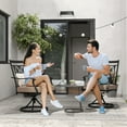 thumbnail image 4 of Costway Patio Swivel Chair 2 PCS Outdoor Bistro Dining Chair Blossom Pattern Backrest, 4 of 9
