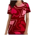 thumbnail image 2 of TIMIFIS Blouse d'Uniforme de Travail pour Femmes, Manches Courtes, Col en V, avec Poches - Motif Vin, 2 of 5