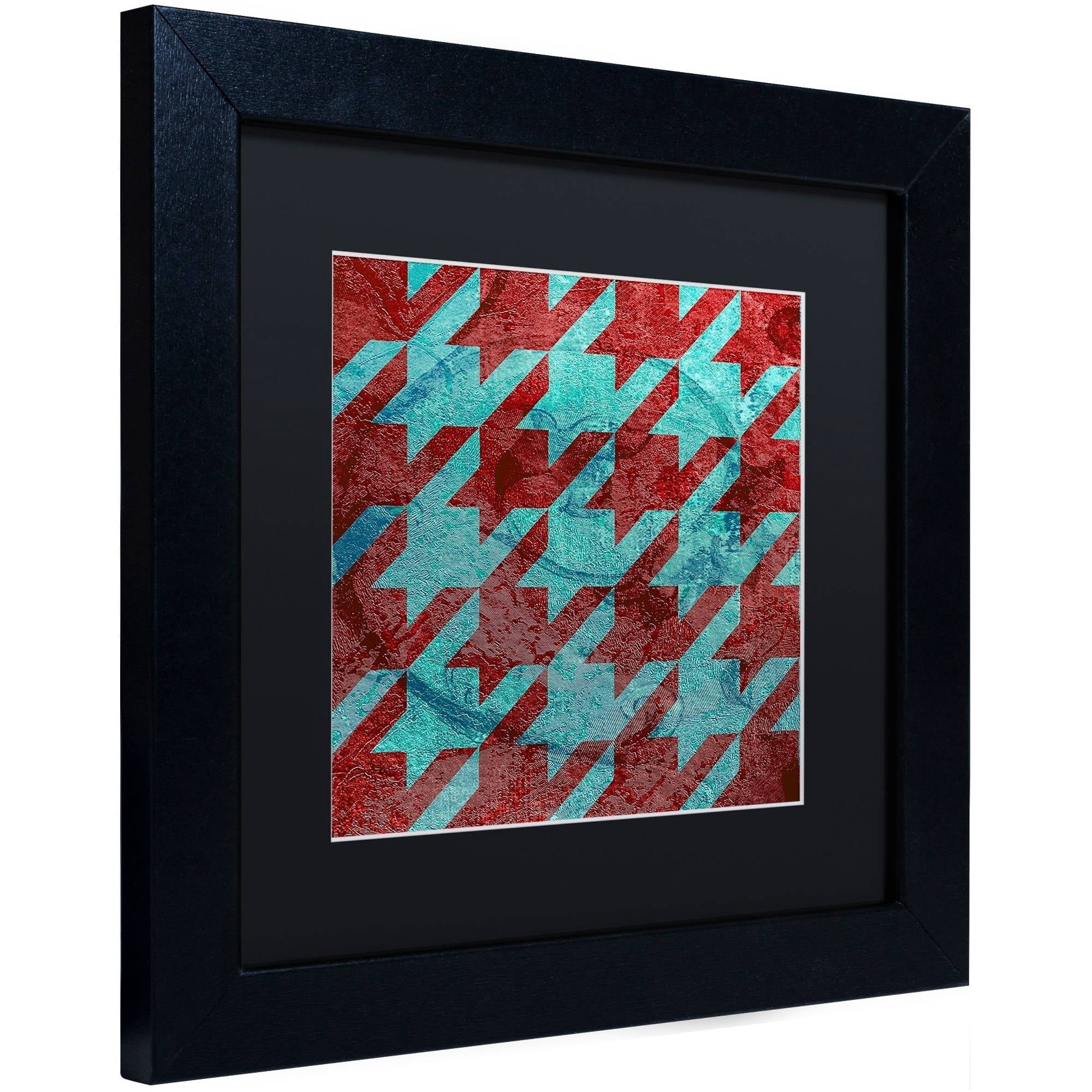Trademark Fine Art "Houndstooth IV" Canvas Art by Color Bakery Black Matte, Black Frame
