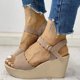 thumbnail image 5 of Moda mujer punta abierta sólido pendiente talón tacones altos hebilla zapatos sandalias Wmkox8yii  sa923, 5 of 8