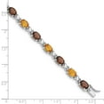 thumbnail image 5 of Sterling Silver Rhodium-plated Smoky Quartz, Citrine, White Topaz Bracelet, 5 of 5