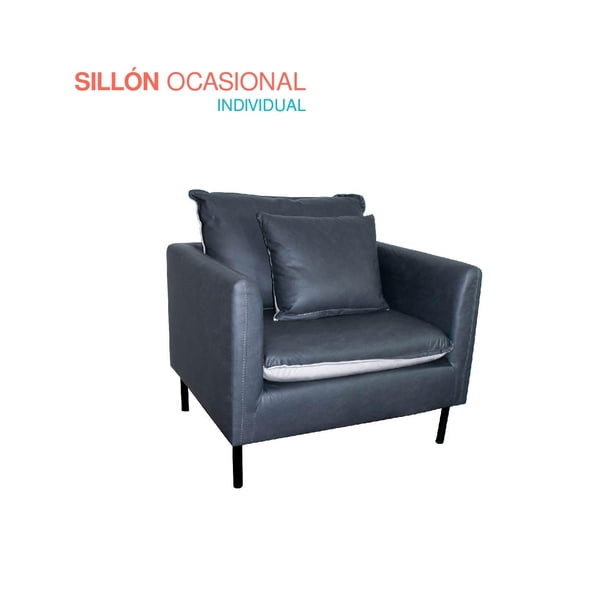 Sillon Individual Comodo Cojin Moderno gris 77x68x44 cm Pido Todo SI01BK-H3