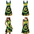 thumbnail image 4 of Jiueut Jamaica Flag Tie Dye Pattern Matching Hawaiian Shirts Women Summer Flare Dress and Men T-Shirt Button Down Couples Tshirt for Holiday Party Beach Tropical Sundresses Dress, 4XL, 4 of 5