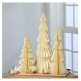 thumbnail image 3 of Honeycomb Christmas Trees - Set of 3 Winter White Snowy Trees, Vintage Holiday Decor, Mantelpiece Accents, Shelf Sitters, Apartment Decor, 3 of 8