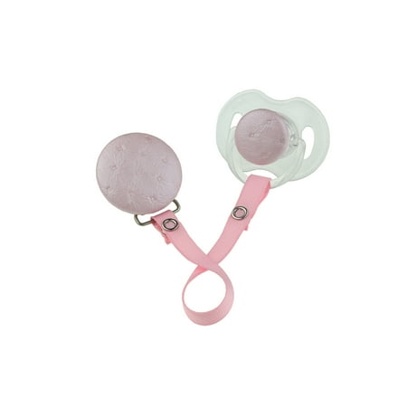 Quilted Faux Leather Pacifier Clip