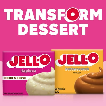 Jell-O Cook & Serve Tapioca Fat Free Pudding & Pie Filling Mix, 3 oz Box