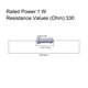 thumbnail image 3 of Uxcell 100Pcs 1W 1 Watt Resistor de Película de Óxido Metálico Axile 330 Ohm ±5% Tolerancia, 3 of 5