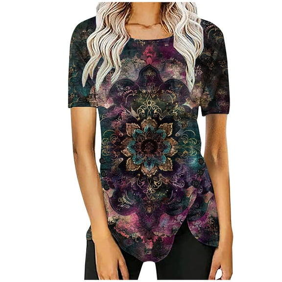 Bogo Spring Blouses For Women 2025 Womens Tops Short Sleeve Cotton Womens Blouses For Work Professional Xxl Black V Neck T Shirts For Women Plus