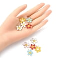 thumbnail image 4 of 1Bag 10Pcs 5 Colors Alloy Enamel Pendants Flower with Face Charm Golden Mixed Color 21.2~21.3x18x1.4~1.5mm Hole: 2~2.2mm 2pcs/color, 4 of 5