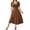 *Coffee, variant on VBVC Women's Scalloped V Neck Lace Short Sleeve Midi Dress , Ladies' Fit and Flare Casual Dress , Elegant A Line Party Dress For Women,Coffee,S-5XL