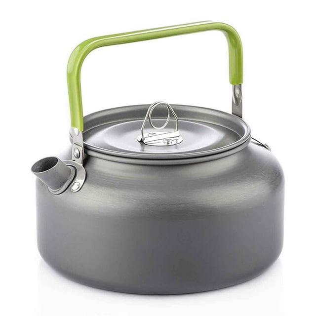 Pava 1.2L Hervidor de agua portátil Tetera de agua Tetera Cafetera de interior Aleación de aluminio Tetera Tetera para acampar al aire libre Senderismo Picnic Pot