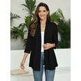thumbnail image 4 of VEPKUL Women Cardigan Casual Lightweight Plus Size Cardigan 3/4 Sleeve Open Front Soft Light Cardigan Drape Duster 1XL-5XL, 4 of 9