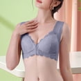 thumbnail image 2 of Hkoxplj Women's Plus Size Front Closure Bra Wireless Lace Bra Full Coverage Breathable Bra Wirefree Support Bra with Wide Straps for Older Women Comfortable Everyday Light Exercise Bra, 2 of 9