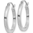 thumbnail image 3 of 14K White Gold 2mm Square Tube Hoops (20 X 2) Made In Peru t1083, 3 of 6