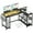Black, variant on Kicctian 49" L Shaped Computer Desk with Power Outlet & LED Lights - Reversible Corner Writing Table - Storage Shelves, Monitor Stand - Modern Home Office Gaming & Study Workstation,Black