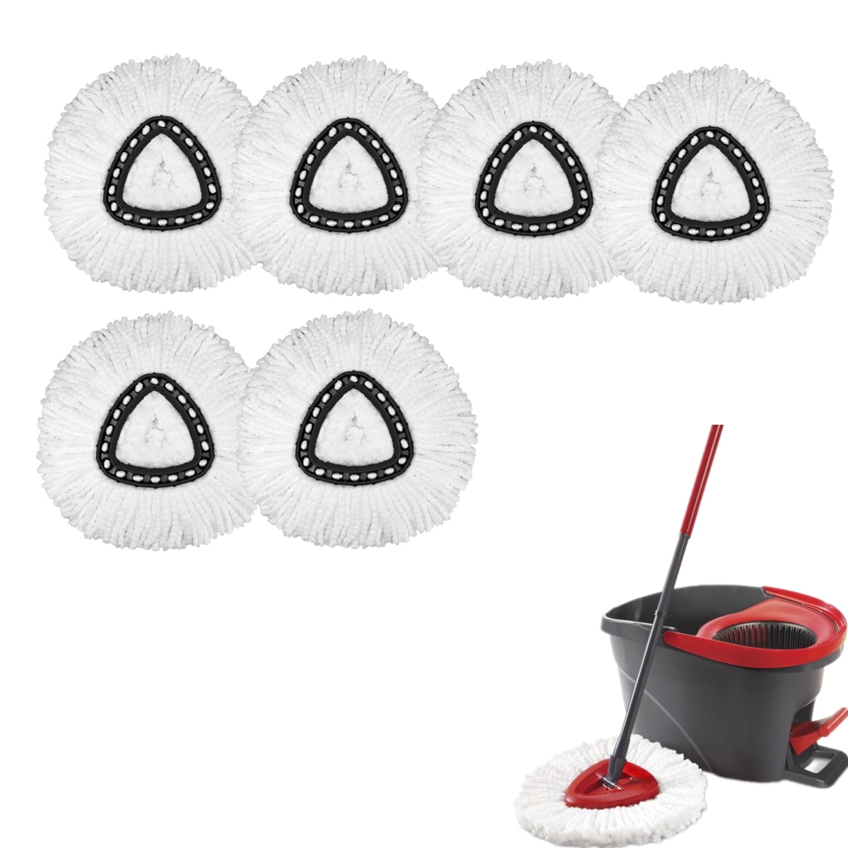 Hometimes 6 Pack Replacement Spin Mop Refill Head For ocedar EasyWring