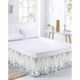 thumbnail image 2 of Eucalyptus Flower Bed Skirt Cal King Size, Sage Green Leaf Blue Floral Watercolor Wrap Around Bed Skirting with Adjustable Elastic Strap, Dust Ruffled Pleated Bedskirts 16 Inch Drop for Bedroom Beds, 2 of 9