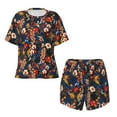 thumbnail image 4 of Naloa Vintage Floral Women's Short-Sleeved Pajama Set, Loungewear, Summer pajamas, Breathable Cozy - Large, 4 of 9