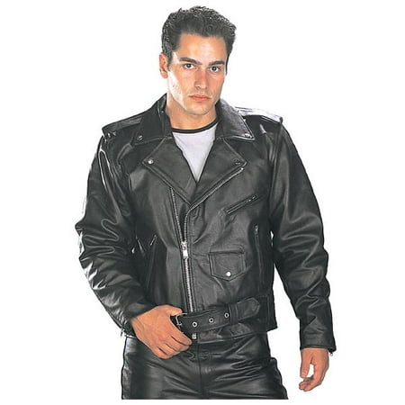 Xelement B7100 Classic Mens Black TOP GRADE Leather Motorcycle Biker (Best Protective Leather Motorcycle Jacket)