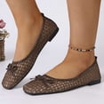 thumbnail image 4 of Vibrex Woven Ballet Flats Shoes for Women Square Toe Dress Shoes with Bow Comfortable Slip On Flats Closed Toe Casual Mesh Dressy Shoes, 4 of 5