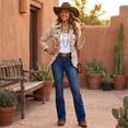 thumbnail image 5 of Womens Floral Textured Jackets Vintage Long Sleeve Button Down Ruffle Trim Fashion Tops, 5 of 7