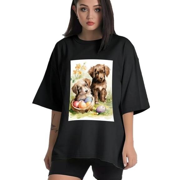 Plus Size Shirt for Women Black Tops for Women Short Sleeves Shirt for Women Puppy T Shirt Crewneck Shirt for Women XS