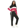 thumbnail image 2 of MintLimit Women Sweatsuits Sets 2 Piece Tracksuit Stripe Colorblock Long Sleeve Pullover and Skinny Long Pants Red, 2 of 4