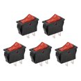 thumbnail image 1 of Interruptor de palanca rojo Uxcell para barco, interruptor de palanca para coche marino de 2 pines ON/OFF AC 250V/16A negro 5 piezas, 1 of 4