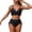 Black, variant on QURATI Swimwear Womens High Waisted Bikini Sets Swimsuits Crisscross Tie Back Bathing Suit Black L