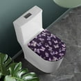 thumbnail image 2 of ZIATUBLES Butterfly Violet‌ Print Universal Fit Toilet Lid Cover with Elastic Edges Washable Reusable Stretchable Fabric for Most Lids Bathroom Decor Accessories, 2 of 6