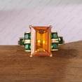 thumbnail image 2 of Flawless Baguette Cut Ring, Citrine & Emerald Gemstone Ring, Princess Emerald Ring, 925 Sterling Silver Ring, Party Wear Ring., 2 of 4