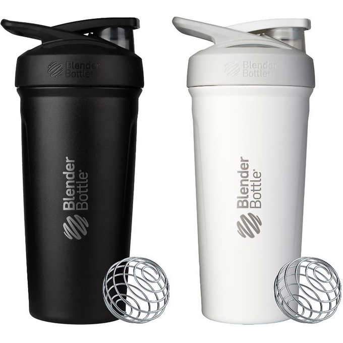 Shaker Bottle from @blenderbottle are back!! They come in a two pack -  red/black & white/hunter green. Size 24oz, made with locking lid &…
