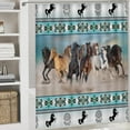 thumbnail image 5 of Beautiful Horses 4 Pcs Waterproof Shower Curtain Set,Realistic Modern Winter Forest Farm Animal Horse Blue Flowers with Waterproof Toilet Cover Shower Mat Rugs, 5 of 8