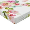 thumbnail image 2 of Ambesonne Shabby Flora Fitted Sheet 2 Pcs Set, Watercolor Petals, Twin XL, Pale Pink Fern Green, 2 of 3