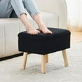 thumbnail image 2 of Tcbosik Minimalist Rectangular Storage Ottoman - Soft Teddy Fleece Padded Footstool with Sturdy Wooden Frame, Extra Seat Space Saver (Black, 15.7"L x 11.8"W x 12.6"H), 2 of 8