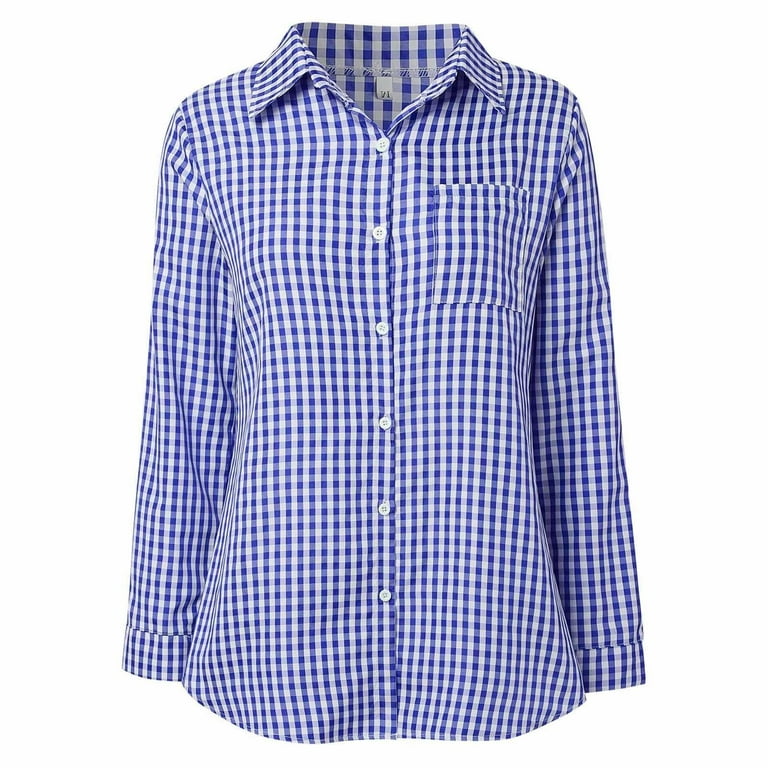 Button Down Blue Buffalo Plaid Shirt Womens J Crew Womens Boy Fit