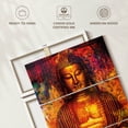 thumbnail image 6 of Elephant Stock Colorful Golden Buddha Wall Art - Vertical Multi Panel Canvas - Living Room Wall Decor - Religion And Spirituality Multi Panel - Orange And Pink Decor - 48" x 74", 6 of 8