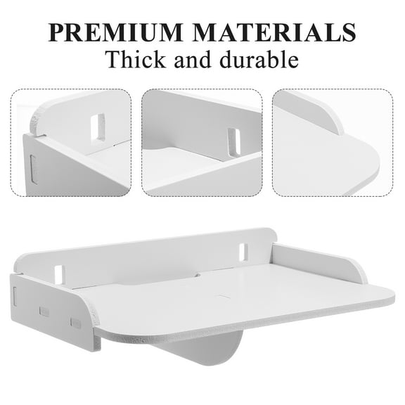 UNOMOR Bedroom Wall Shelves White PVC Timber Plastic Board 2Pcs 13.4x9.4x2.8in