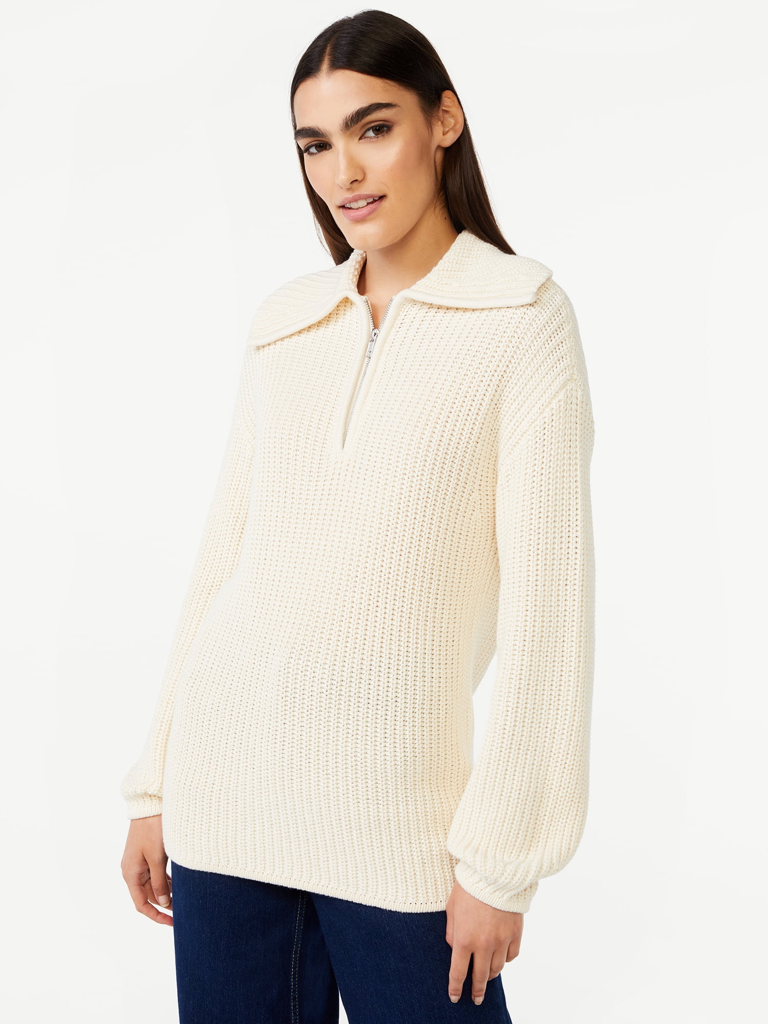 Half Zip Popover Sweater - Walmart 