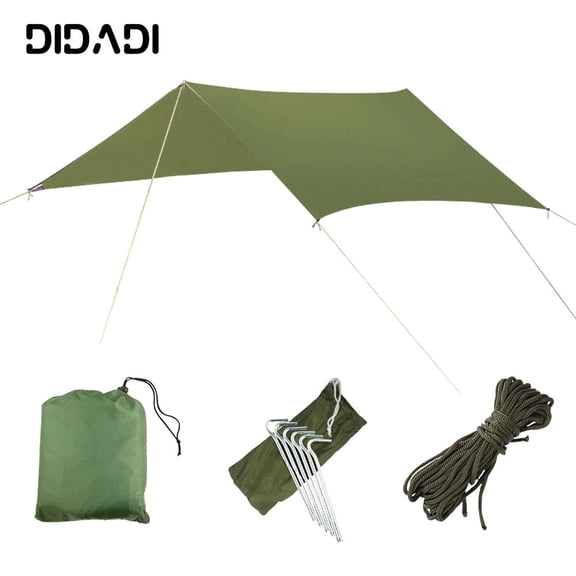 DiDaDi Green 210T Polyester 10 Ft x 10 Ft, 1.76 Pound Thickness Tarp