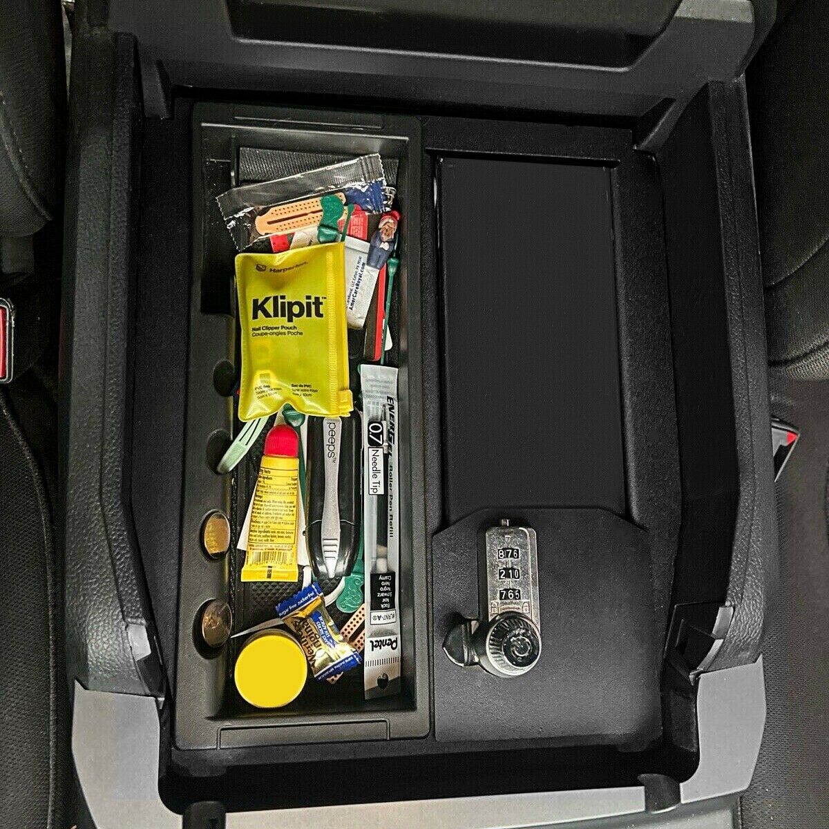 Kojem Super Duty ford Raptor Center Console Box Gun Safe with 3 Digit Lock, Steel