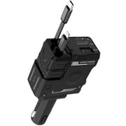 Dammyty 4 in 1 Car Charger Adapter, 66W Fast Car Charger with Cord 2.6ft, Retractable Car Charger for iPhone and Android, 180 Adjustable