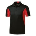thumbnail image 7 of Mens Side Blocked Polyester Micropique Sport-Wick Polo Black/ True Red 5X-Large, 7 of 7