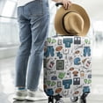 thumbnail image 2 of Blue Football Game Icons Pattern Luggage Cover Fashion Suitcase Cover Baggage Covers Fit 25-28 Inch Luggage (Go Travel), 2 of 5