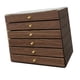 thumbnail image 5 of Joyero de madera con forro suave, apilable, de escritorio, multicapa, multiusos, transparente 6 capas, 5 of 9