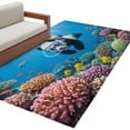 thumbnail image 2 of Funny Panda Diving Washable Area Rugs 4'x6', Seafloor Corals Fish Oceans Modern Low Pile Throw Living Room Rug Non-Slip Sturdy Edge Binding Carpet for Indoor Entryway Bedside Kitchen, 2 of 9