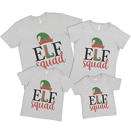 

7 ate 9 Apparel Matching Family Merry Christmas Shirts - Elf Squad Grey T-Shirt 12 Months