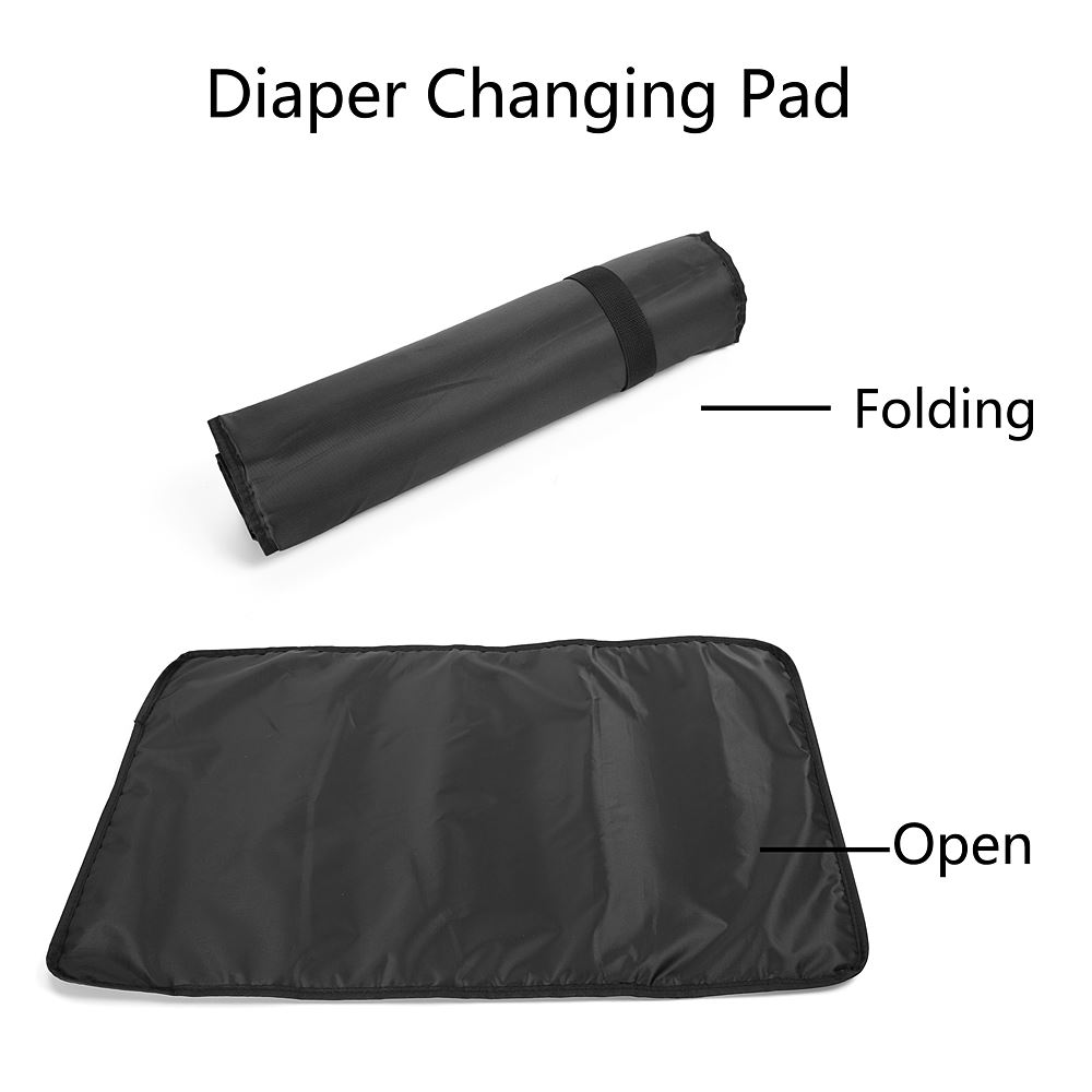 Large Durable Lightweight Diaper Bag Messenger Style with Matching Pad and Insulated Bottle Carrier