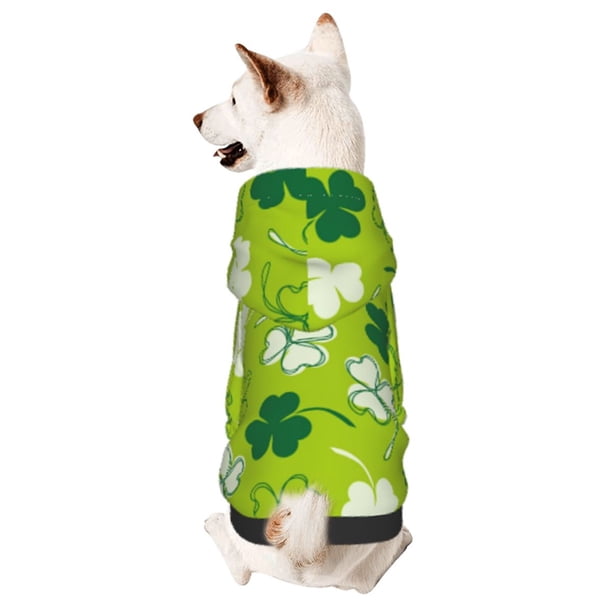 Fotbe St Patrick's Day7 Sudadera con Estampado para Perros Pequeños – Suéter con Capucha para Mascotas, Tela Suave de Forro Polar con Bolsillo-X-Small