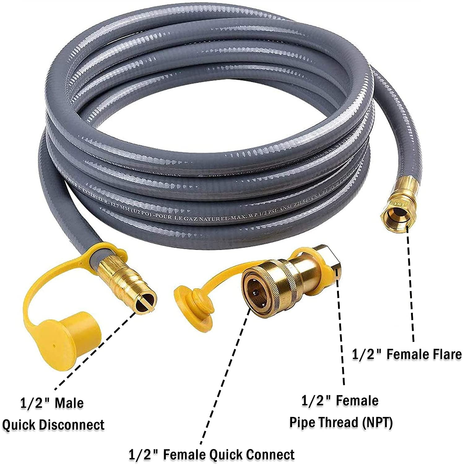 Gaspro 1 2 Inch Natural Gas Hose 12, Weber Fire Pit Conversion
